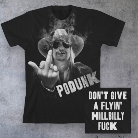 Tultex Other - RARE Kid Rock Hillbilly Don't Give a Black Short Sleeve T Shirt Sz Medium